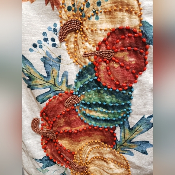 Nicole Miller Home 14 x 72 Multicolor Beaded Pumpkins Table Runner - Picture 5 of 7